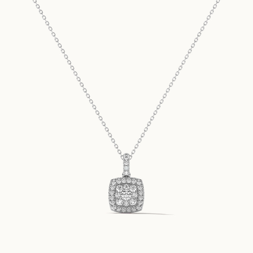 Cushion Pave Diamond Necklace