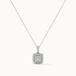 Cushion Pave Diamond Necklace, 14K Solid Gold, 3/8 ct Lab Grown Diamond-3