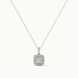 Cushion Pave Diamond Necklace, 14K Solid Gold, 3/8 ct Lab Grown Diamond-3