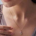 Teardrop Diamond Necklace, 14K Gold Vermeil, 1/6 ct Lab Grown Diamond-2