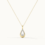 Teardrop Diamond Necklace, 14K Solid Gold, 1/6 ct Lab Grown Diamond-3