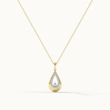 Teardrop Diamond Necklace, 14K Solid Gold, 1/6 ct Lab Grown Diamond-3