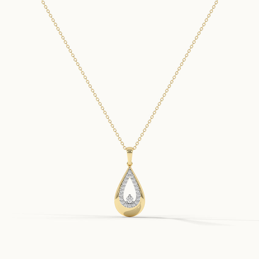 Teardrop Diamond Necklace, 14K Solid Gold, 1/6 ct Lab Grown Diamond-3