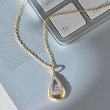 Teardrop Diamond Necklace, 14K Solid Gold, 1/6 ct Lab Grown Diamond-6