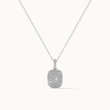Rectangle Cluster Diamond Necklace, Sterling Silver, 1/2 ct Lab Grown Diamond-3