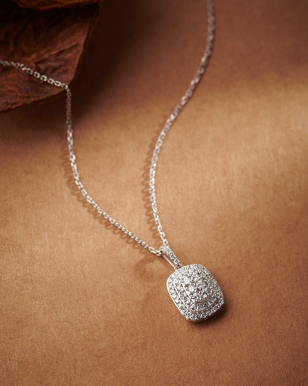 Rectangle Cluster Diamond Necklace