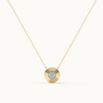 Disc Cluster Diamond Necklace, 14K Solid Gold, 1/20 ct Lab Grown Diamond-3