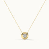Disc Cluster Diamond Necklace, 14K Solid Gold, 1/20 ct Lab Grown Diamond-3