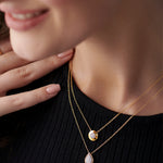 Disc Cluster Diamond Necklace, 14K Solid Gold, 1/20 ct Lab Grown Diamond-2