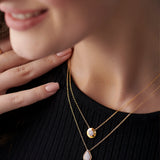 Disc Cluster Diamond Necklace, 14K Solid Gold, 1/20 ct Lab Grown Diamond-2