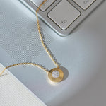 Disc Cluster Diamond Necklace, 14K Gold Vermeil, 1/20 ct Lab Grown Diamond-5