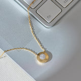 Disc Cluster Diamond Necklace, 14K Gold Vermeil, 1/20 ct Lab Grown Diamond-5