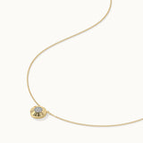 Disc Cluster Diamond Necklace, 14K Solid Gold, 1/20 ct Lab Grown Diamond-6