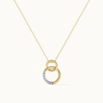 Interlinked Diamond Necklace, 14K Solid Gold, 1/20 ct Lab Grown Diamond-3