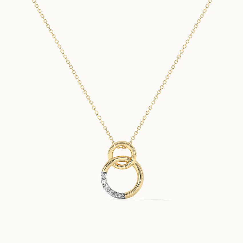 Interlinked Diamond Necklace, 14K Solid Gold, 1/20 ct Lab Grown Diamond-3
