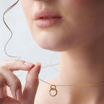Interlinked Diamond Necklace, 14K Solid Gold, 1/20 ct Lab Grown Diamond-2