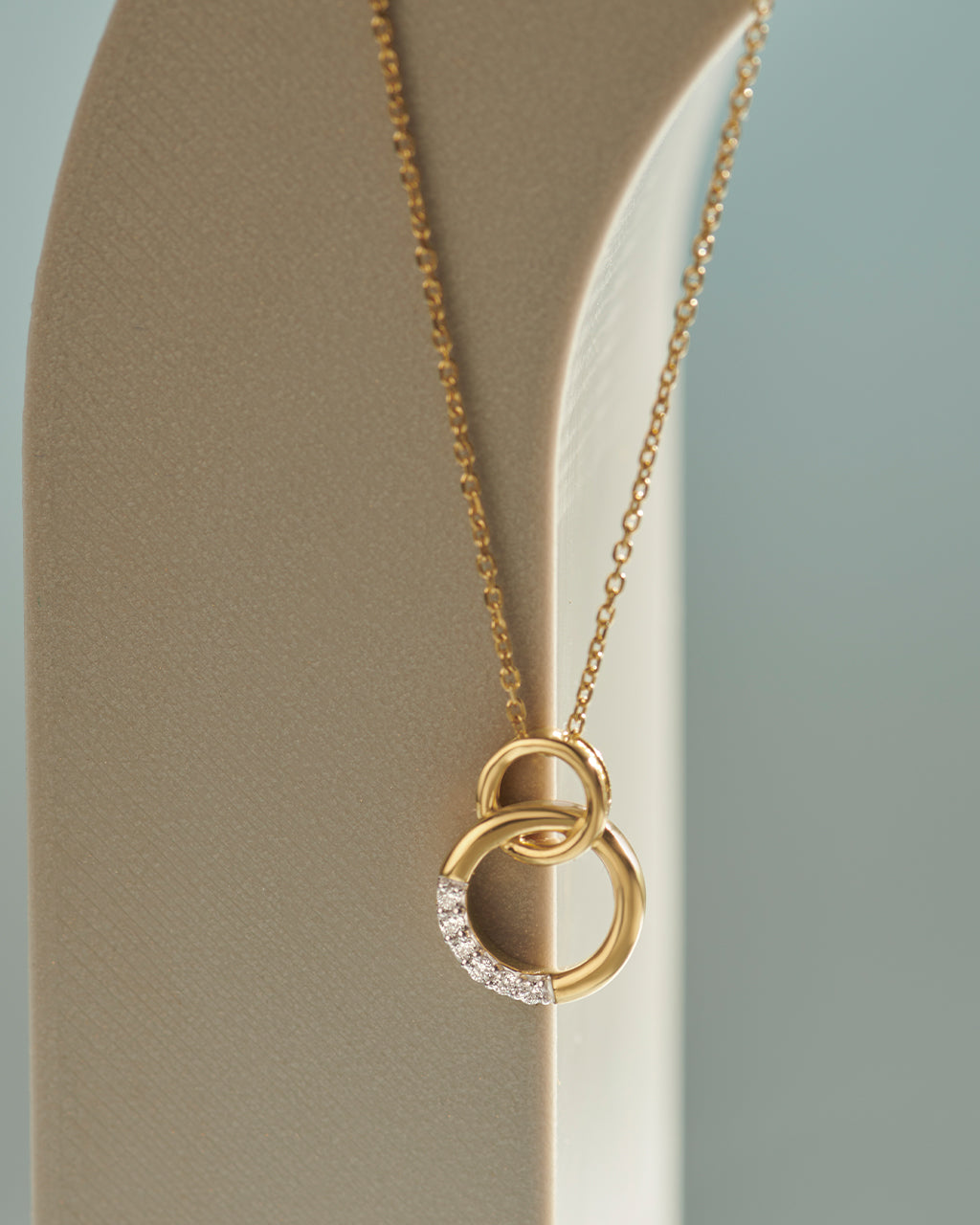 Interlinked Diamond Necklace, 14K Solid Gold, 1/20 ct Lab Grown Diamond-6