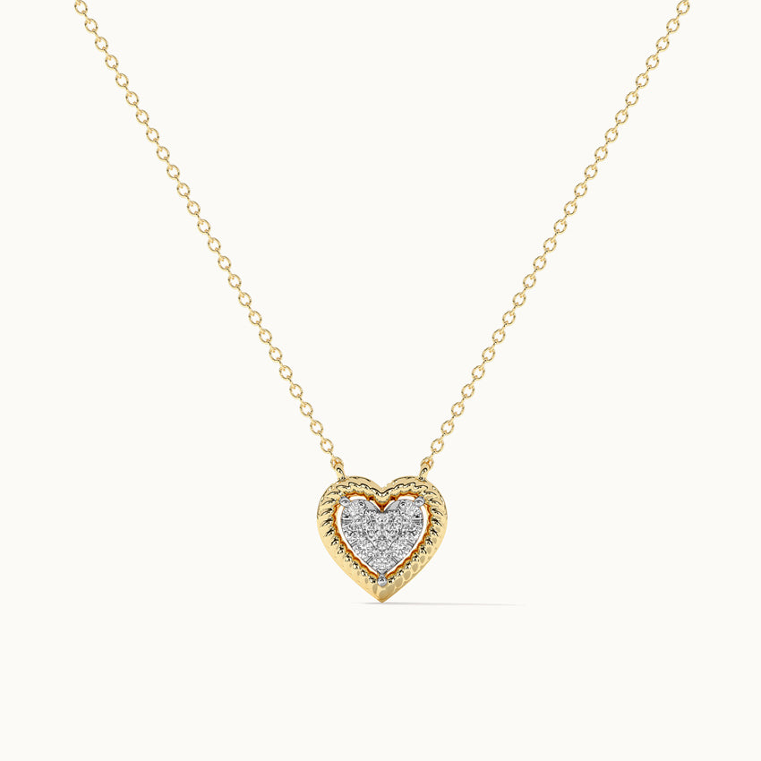Rope Heart Diamond Necklace