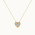 Rope Heart Diamond Necklace, 14K Gold Vermeil, 1/8 ct Lab Grown Diamond-3