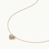 Rope Heart Diamond Necklace, 14K Gold Vermeil, 1/8 ct Lab Grown Diamond-7