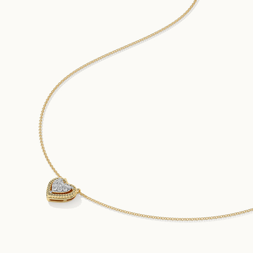 Rope Heart Diamond Necklace, 14K Gold Vermeil, 1/8 ct Lab Grown Diamond-7