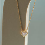 Rope Heart Diamond Necklace, 14K Solid Gold, 1/8 ct Lab Grown Diamond-1