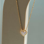 Rope Heart Diamond Necklace, 14K Gold Vermeil, 1/8 ct Lab Grown Diamond-1