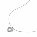 Hollow Heart Diamond Necklace, Sterling Silver, 1/5 ct Lab Grown Diamond-6