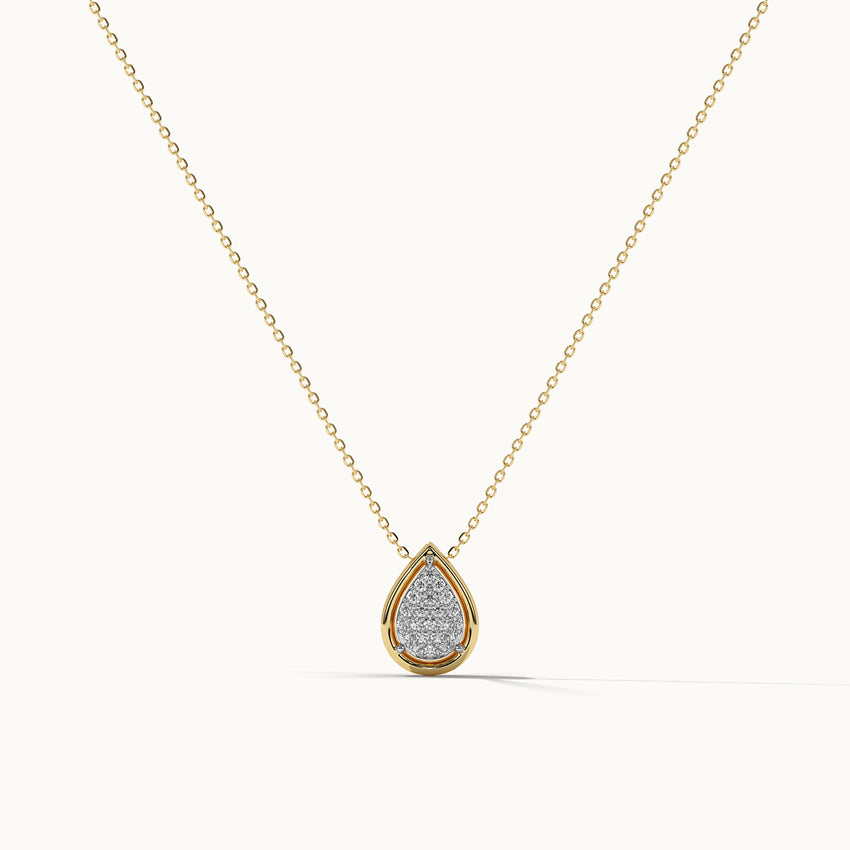 Pear Cluster Diamond Necklace, 14K Gold Vermeil, 1/6 ct Lab Grown Diamond-3