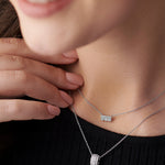Roundel Diamond Necklace, Sterling Silver, 1/4 ct Lab Grown Diamond-5