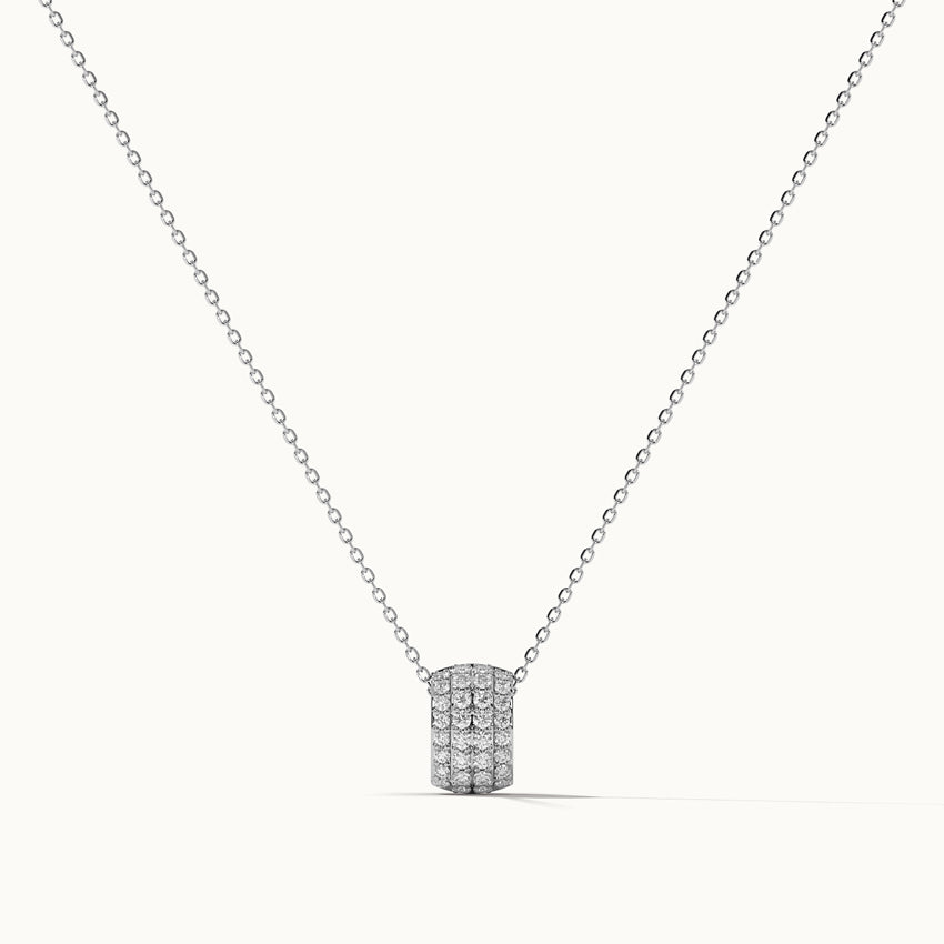 Roundel Diamond Necklace, Sterling Silver, 1/4 ct Lab Grown Diamond-3
