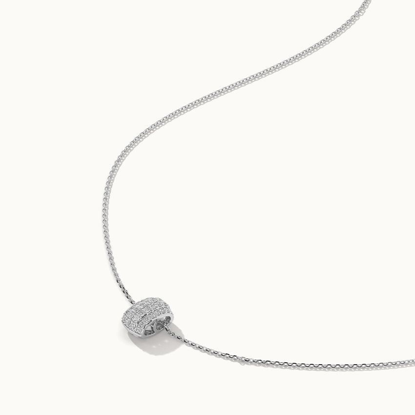 Roundel Diamond Necklace, Sterling Silver, 1/4 ct Lab Grown Diamond-6