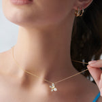 Butterfly Cluster Diamond Necklace, 14K Gold Vermeil, 1/5 ct Lab Grown Diamond-5