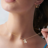 Butterfly Cluster Diamond Necklace, 14K Gold Vermeil, 1/5 ct Lab Grown Diamond-5