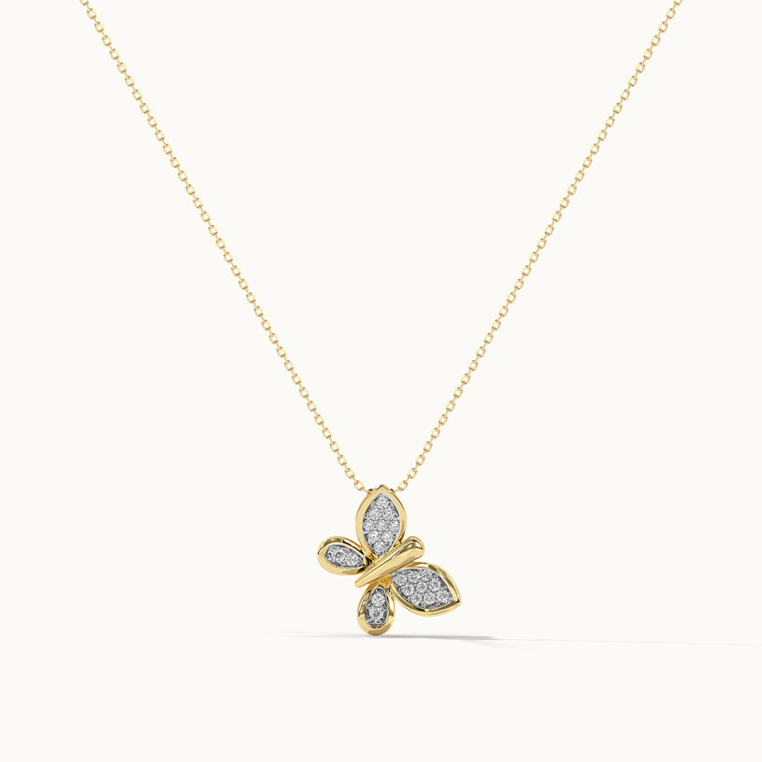 Butterfly Cluster Diamond Necklace