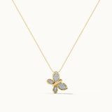 Butterfly Cluster Diamond Necklace, 14K Gold Vermeil, 1/5 ct Lab Grown Diamond-3