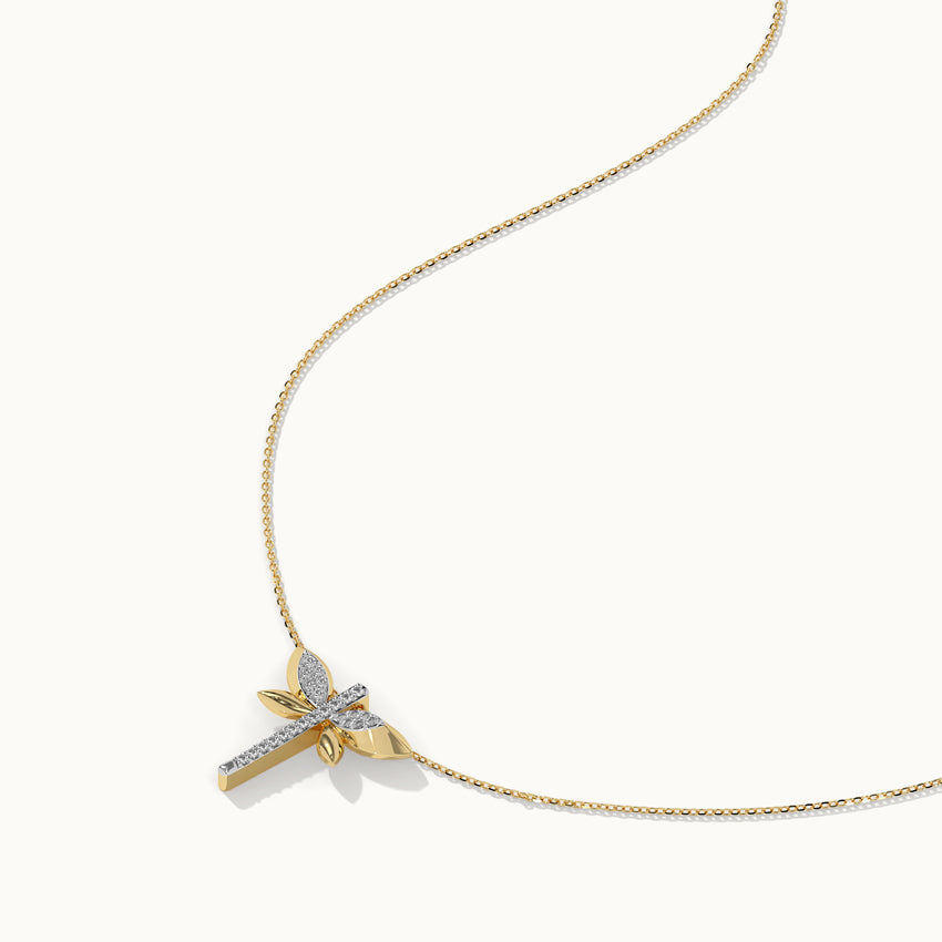 Dragonfly Diamond Necklace, 14K Gold Vermeil, 1/6 ct Lab Grown Diamond-6