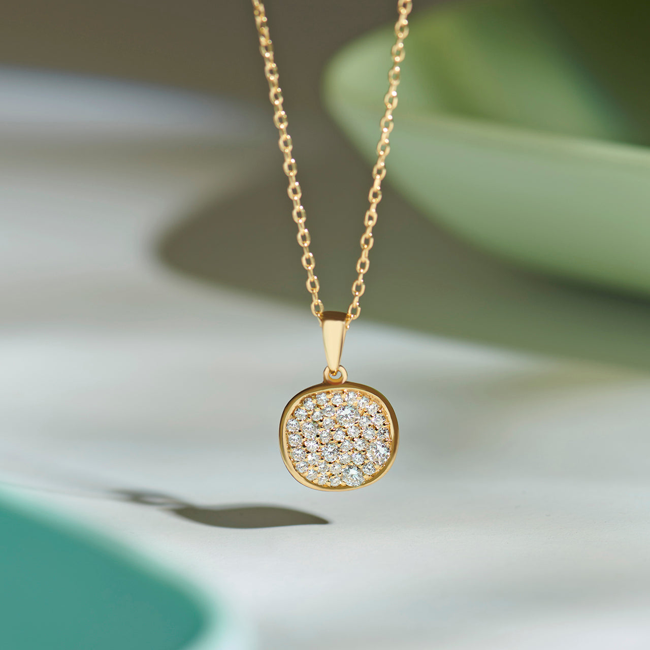 Wave Cluster Diamond Necklace, 14K Gold Vermeil, 1/2 ct Lab Grown Diamond-1