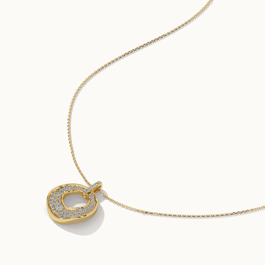 Hollow Circle Diamond Necklace
