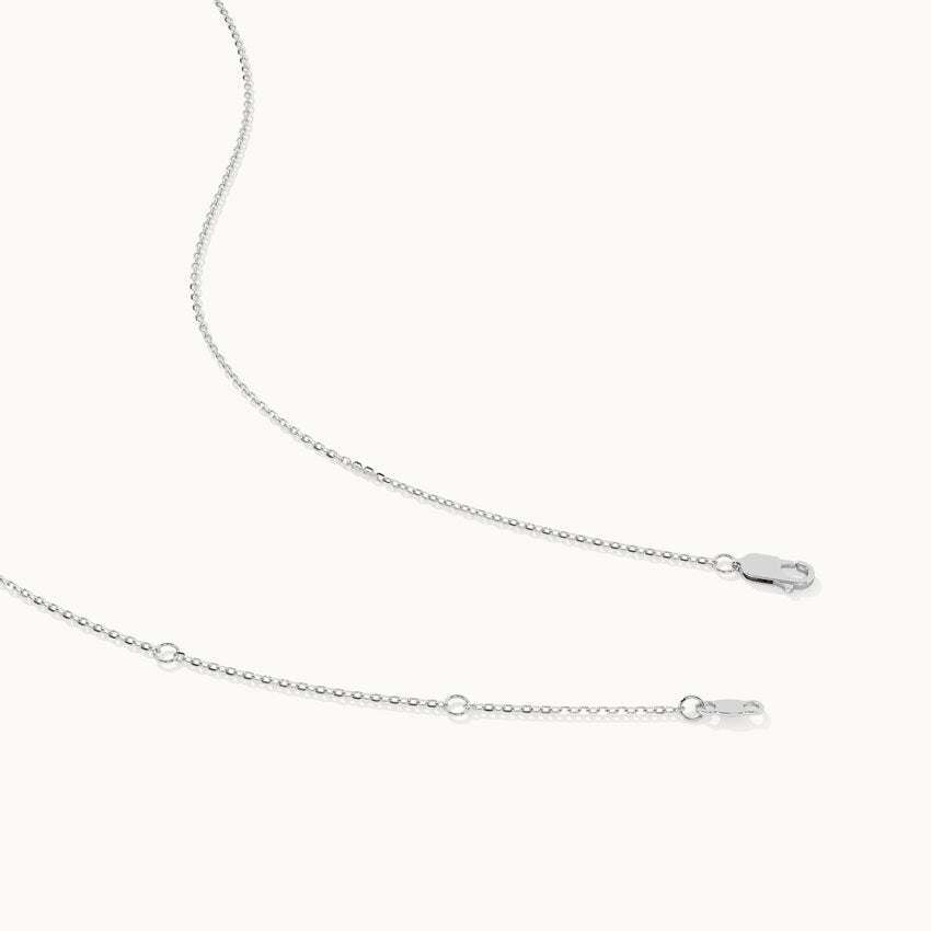 Double Row Heart Diamond Necklace, Sterling Silver, 3/8 ct Lab Grown Diamond-7