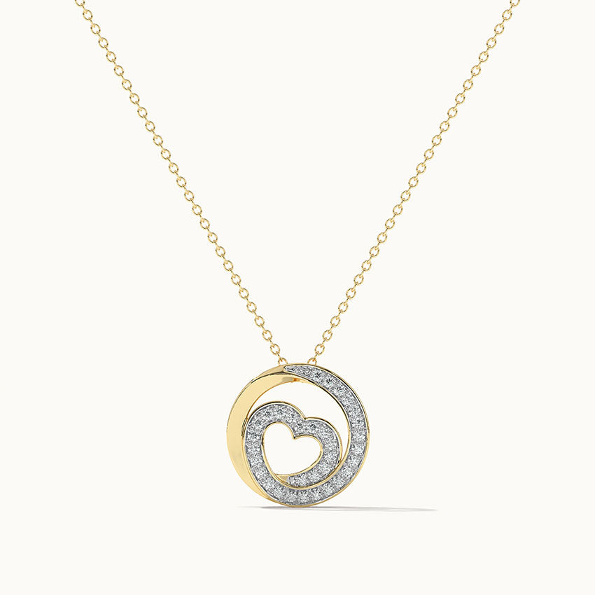 Infinity Diamond Heart Necklace, 14K Solid Gold, 1/5 ct Lab Grown Diamond-3