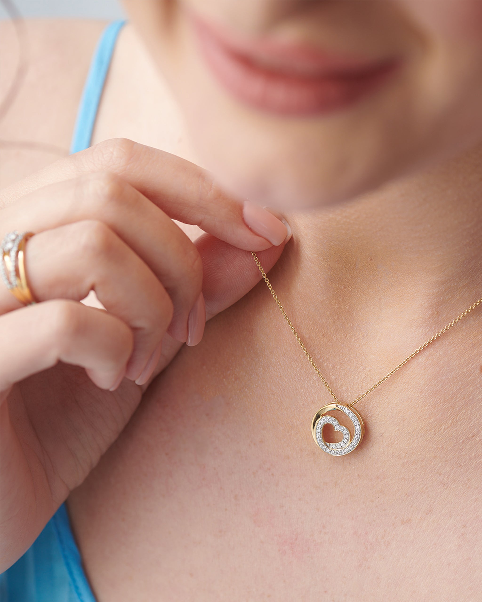Infinity Diamond Heart Necklace, 14K Solid Gold, 1/5 ct Lab Grown Diamond-2