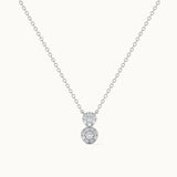 Duo Round Diamond Necklace, Sterling Silver, 1/6 ct Lab Grown Diamond-3