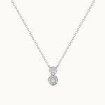 Duo Round Diamond Necklace, 14K Solid Gold, 1/6 ct Lab Grown Diamond-3