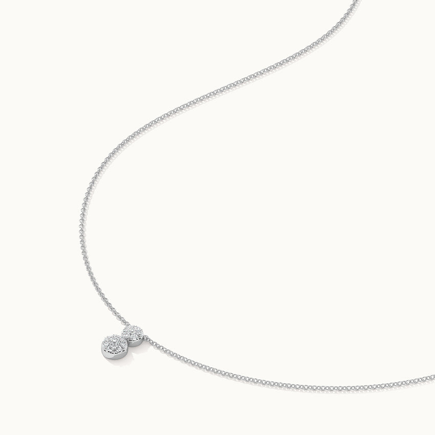 Duo Round Diamond Necklace, 14K Solid Gold, 1/6 ct Lab Grown Diamond-7