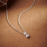 Duo Round Diamond Necklace, Sterling Silver, 1/6 ct Lab Grown Diamond-6
