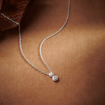 Duo Round Diamond Necklace, Sterling Silver, 1/6 ct Lab Grown Diamond-1