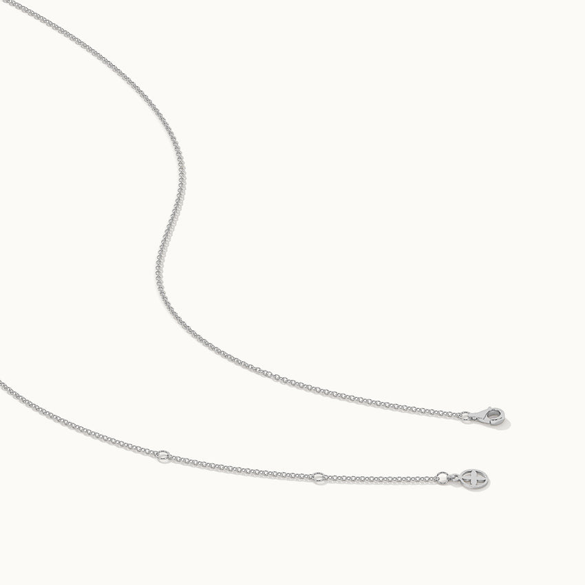 Duo Round Diamond Necklace, Sterling Silver, 1/6 ct Lab Grown Diamond-8