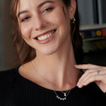 Duo Round Diamond Necklace, Sterling Silver, 1/6 ct Lab Grown Diamond-5