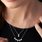 Duo Round Diamond Necklace, 14K Solid Gold, 1/6 ct Lab Grown Diamond-2